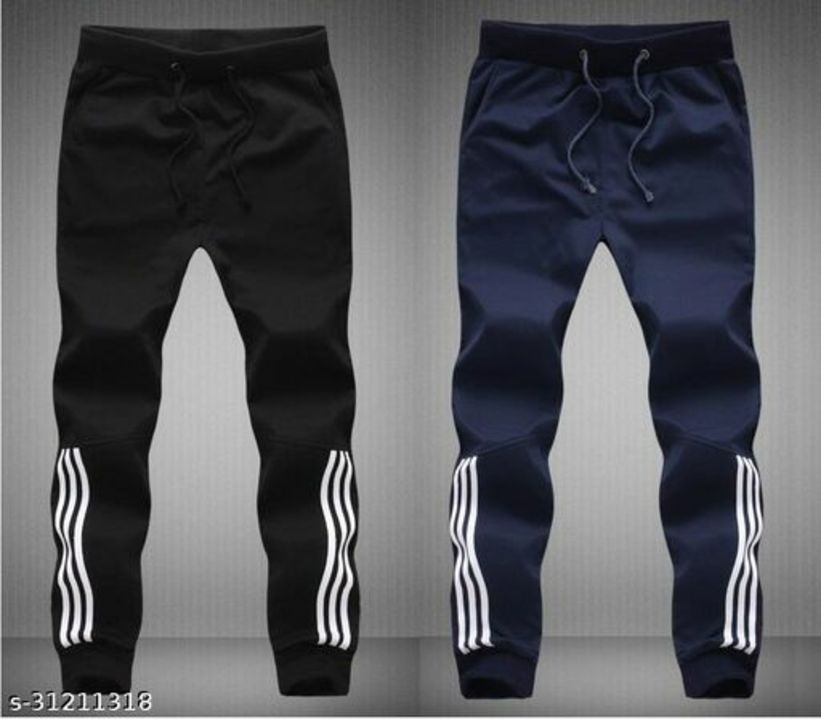 Joggers Park Men Half Stripes Black & Navy Track Pants
Fabric: Polycotton
Pattern: Solid
Multipack:  uploaded by business on 12/16/2021