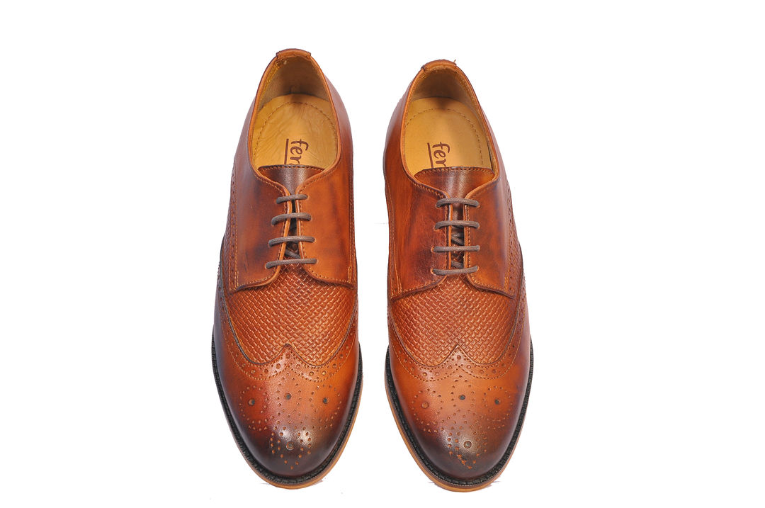 Derby brogue shoes british tan colour patina finish uploaded by Fershu India on 12/16/2021