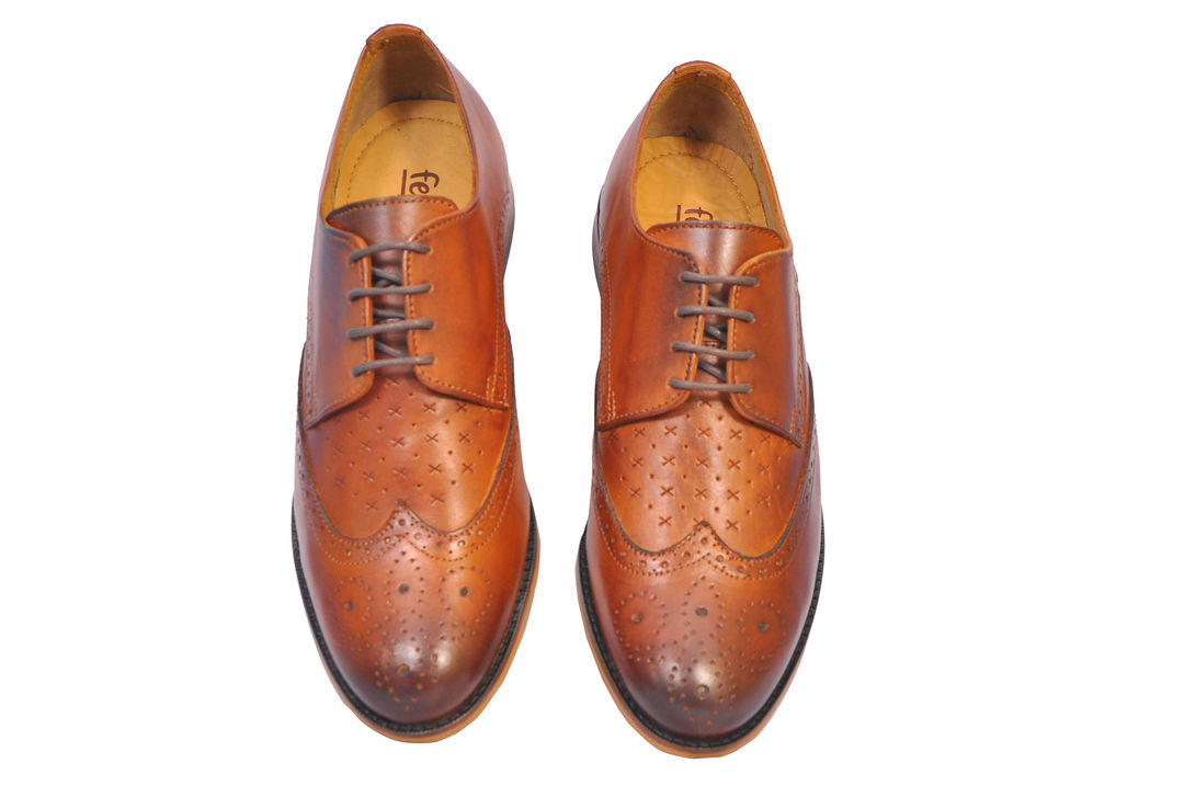 Derby brogue shoes british tan colour patina finish uploaded by business on 12/16/2021