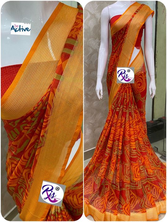 Post image *💕Rjs- New collections with huge demand 🚀 tradtional colours*

*Got very gud review from clients **💕Beautiful chiffon sarees with full zari weaving *
*💕Unstiched blouse 👚 same fabric * full weavi
*💕Buy original Rjs brand products in Rjs logo courier covers only*
*💕Ready stock *
*💕Grab soon 🔜 *
💕💕💕💕💕💕💕💕💕