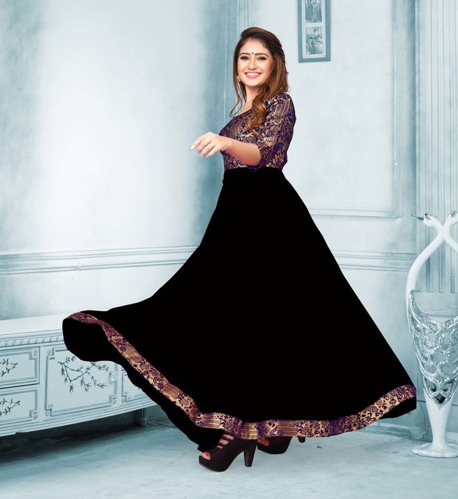 Georgette Jacquard Long Gown uploaded by Women Fashion on 12/17/2021