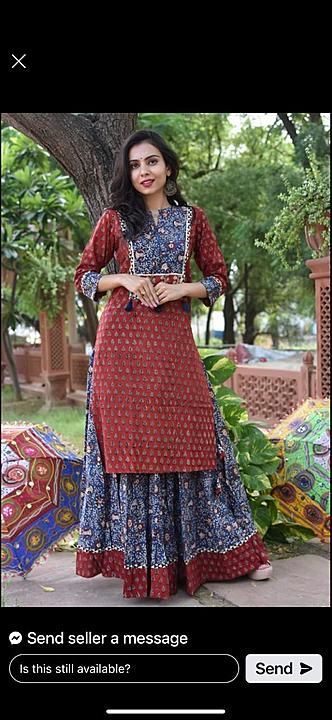 Navratri special🎁

New collection of cotton hand block bagru print skirt and long kurti uploaded by business on 9/25/2020
