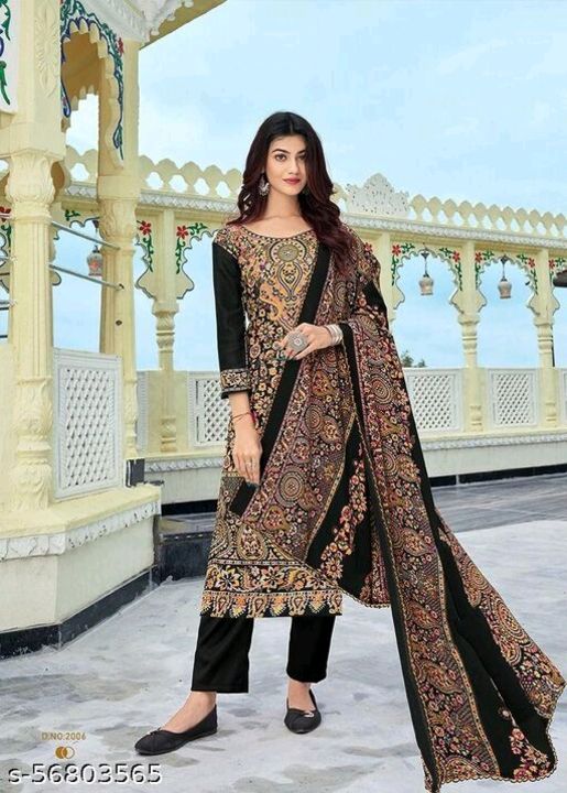  Pashmina Woolen  Designer  Printed  Suit With Shawl
Top Fabric: Pashmina + Top Length: 2.25 Meters
 uploaded by business on 12/17/2021