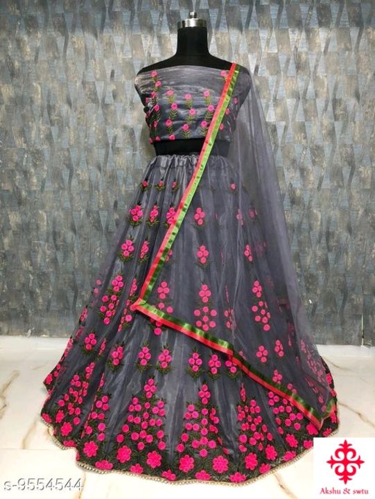 Post image Rs 950.00Women Lehenga*Topwear Fabric: SilkBottomwear Fabric: NetDupatta Fabric: NetSet type: Choli And DupattaTop Print or Pattern Type: EmbroideredBottom Print or Pattern Type: EmbroideredDupatta Print or Pattern Type: SolidSizes: Semi Stitched (Lehenga Waist Size: 44 in, Lehenga Length Size: 42 in, Duppatta Length Size: 2.4 in) Un Stitched, Free SizeEasy Returns Available In Case Of Any Issue*Proof of Safe Delivery! Click to know on Safety Standards of Delivery Partners- https://ltl.sh/y_nZrAV3