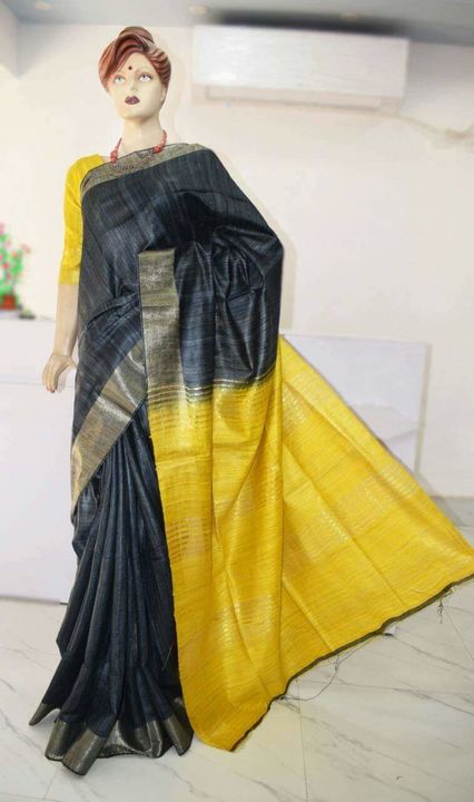 Tussar ghicha with zari border handloom silk saree uploaded by Rk handloom on 12/17/2021