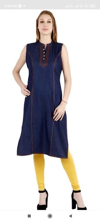 Women denim cut sleeves kurti uploaded by J b j fashion mart on 12/18/2021