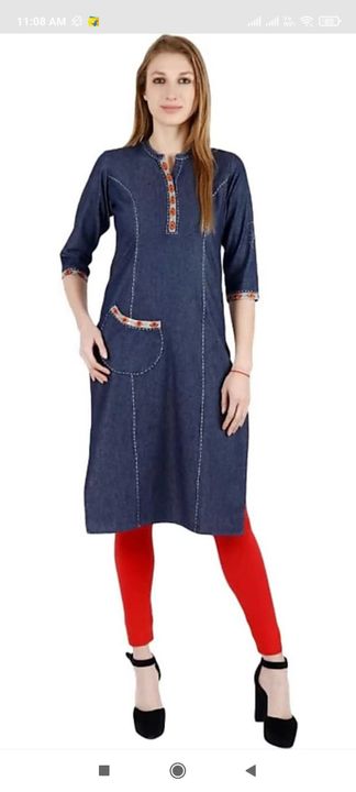 Women denim embroidery kurtis uploaded by J b j fashion mart on 12/18/2021