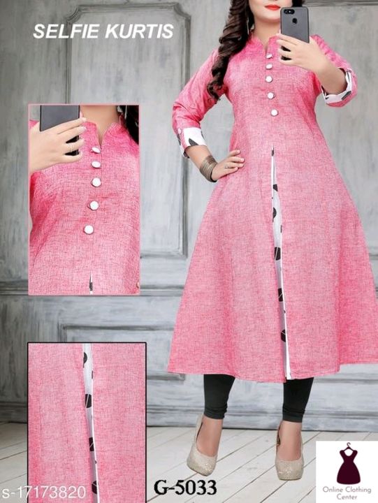 Catalog Name:*Adrika Alluring Kurtis*
Fabric: Khadi Cotton
Sleeve Length: Three-Quarter Sleeves
Patt uploaded by Amaush Kumar on 12/19/2021