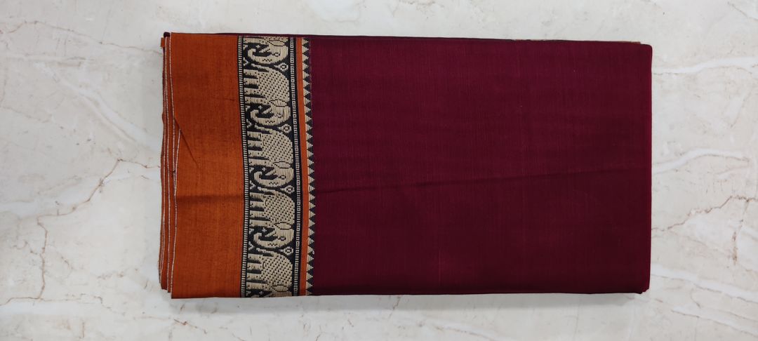 Elephant cotton saree. uploaded by Krishna Handloom sarees on 12/19/2021