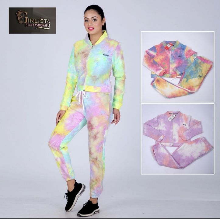 Tie die track suit Chinese kollar  uploaded by Vicky selection on 12/20/2021
