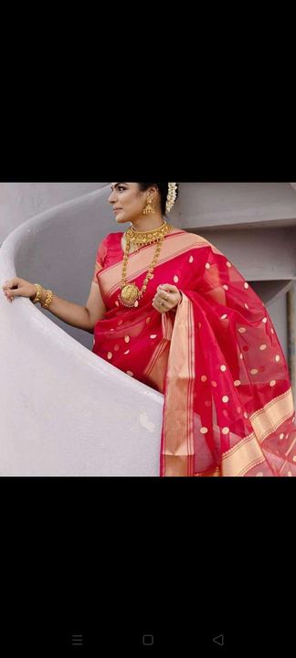 Chanderi handloom saree pure silk kataan nakshi border all over work uploaded by Chanderi handloom saree pure silk on 12/20/2021