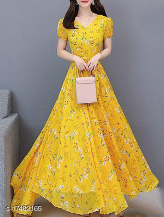 Raabta Yellow GGT Printed Long Dress uploaded by Ishika shop on 12/20/2021