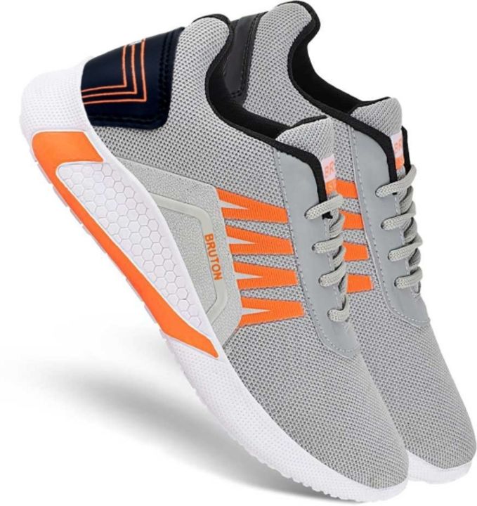 Trenfy Sports Running Shoes For  Men (Orange , Grey)  uploaded by Men's fashion park on 12/20/2021