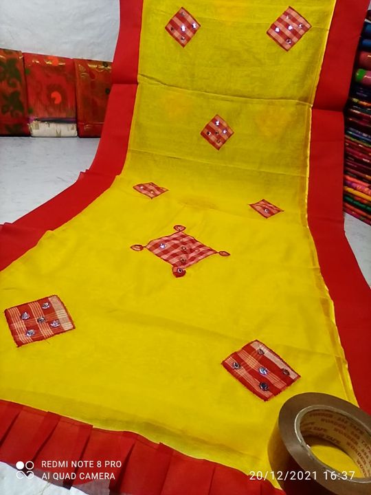 Post image SARASWATI PUJA SPECIAL
Baby saree
Cottonsilk silk applick
Long 7.5 hat and length 30 inch
Only saree 
370+$