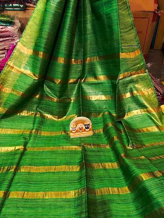 Ghicha tussar with jari border silk saree  uploaded by Maha laxmi silk emporium  on 9/26/2020