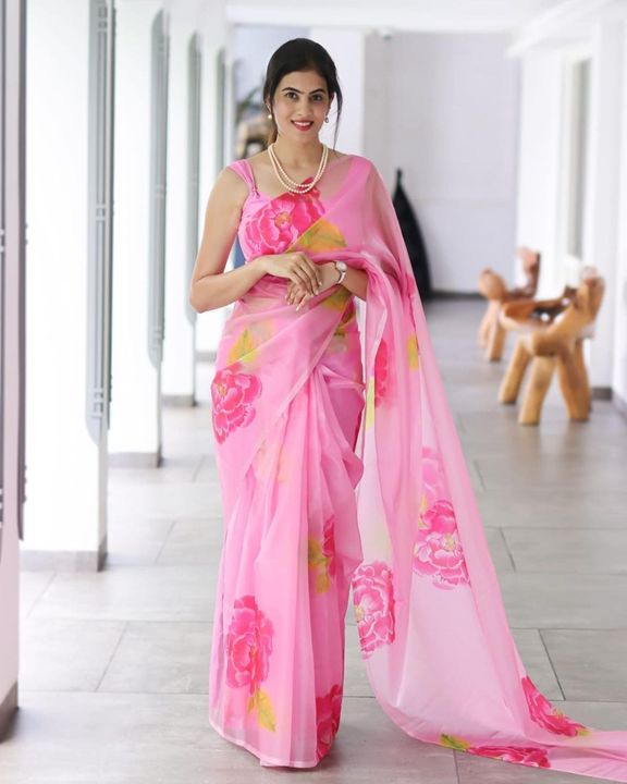 JH Creation pure Organza saree uploaded by business on 12/21/2021
