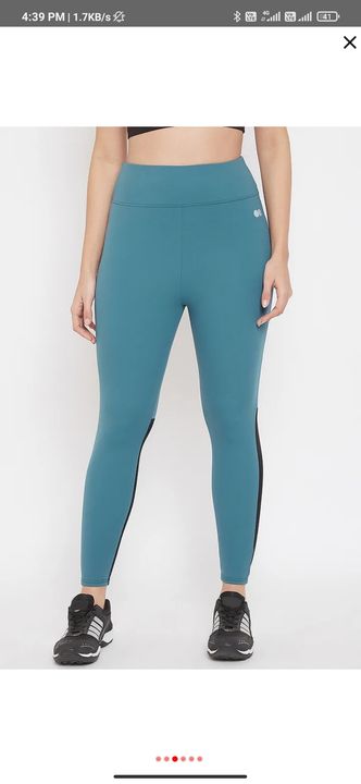 Snug fit active ancle length tights in blue uploaded by G & J DESIGNS on 12/21/2021