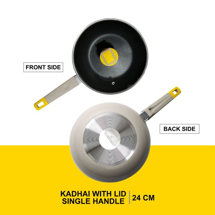 Non-Stick Wok/ Kadhai with Glass Lid - 24 cms - 1705 uploaded by CLASSY TOUCH INTERNATIONAL PVT LTD on 12/21/2021
