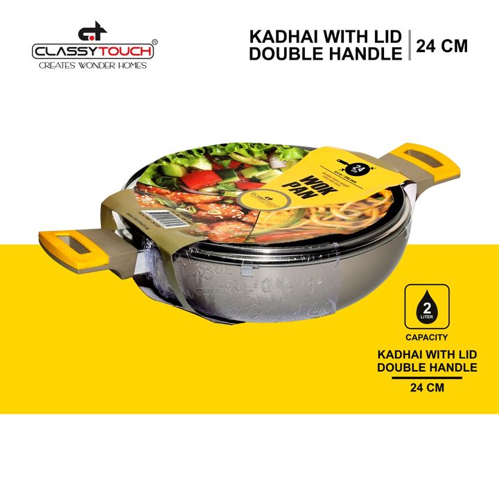 Non-Stick Wok/ Kadhai with Glass Lid for Stir Frying, Steaming,Deep Frying, Boiling, - 1707 uploaded by CLASSY TOUCH INTERNATIONAL PVT LTD on 12/21/2021