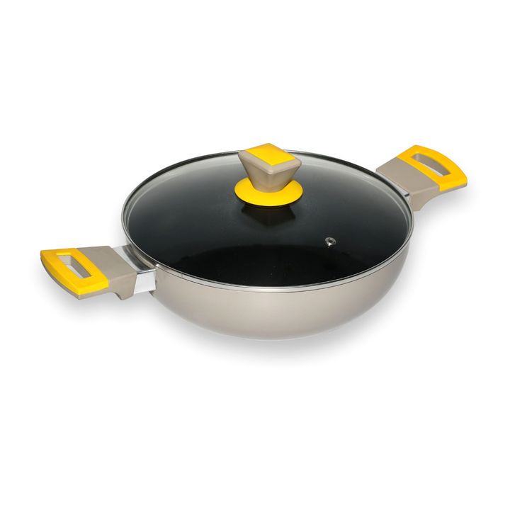 Stick Wok/Kadhai with Glass Lid for Stir Frying, Steaming, Pan Frying, Searing,-1708 uploaded by CLASSY TOUCH INTERNATIONAL PVT LTD on 12/21/2021