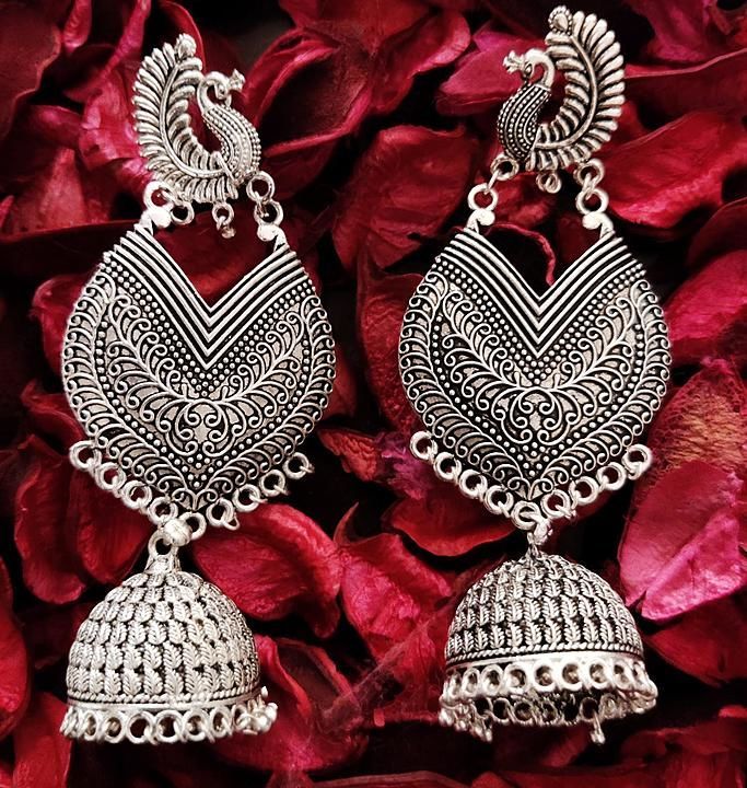 Jhumka style oxidized earring uploaded by business on 9/26/2020