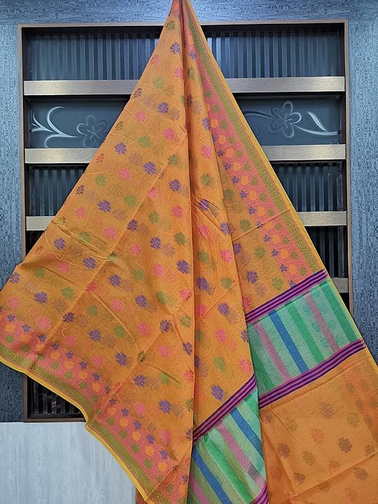 Cotton Fancy banarasi saree with blouse  uploaded by business on 9/26/2020