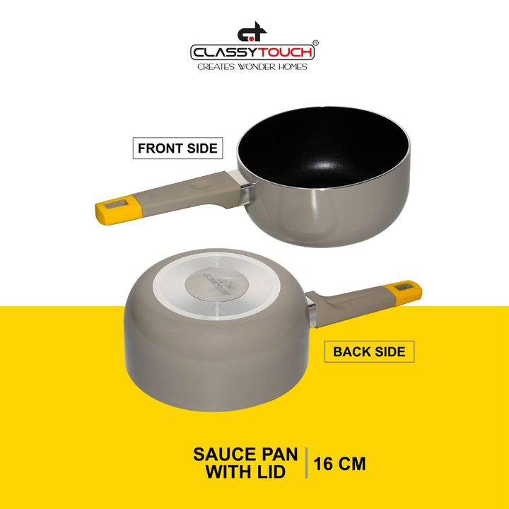 Non-Stick Saucepans with Glass Lids - Lids 2.5 mm, 16cm, 1 L - 1709 uploaded by CLASSY TOUCH INTERNATIONAL PVT LTD on 12/22/2021