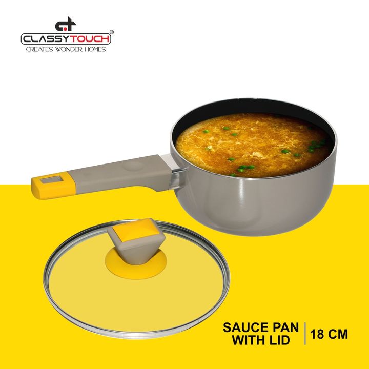 Non-Stick Saucepans with Glass Lids - Lids 2.5 mm, 18cm, 1.5 L. - 1710 uploaded by CLASSY TOUCH INTERNATIONAL PVT LTD on 12/22/2021