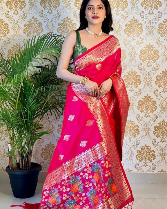 Post image More ditels us on my whatsapp number9023762761
🙏🙏Reseller and whollsellr most welcome 🙏🙏
🌺 3D PALLU PAITHANI 🤑 3D RICH PALLU BEAUTIFUL WEAVING 
🔥🔥ITS SPECIAL EDITION COLOR TWO TONE LOOK LIKE ROYAL EVERY WOMENS
👉🏻FABRIC :ITS PURE SILK WITH PURE ZARI WEAVING RED SAREE
👉🏻DESIGN : BEAUTIFUL RICH PALLU &amp;  ZARI ITS ORIGINAL ZARI BORDER WORK THE SAREE.🎉🎉WITH ATTRACTIV TUSSELS 
👉🏻Perfect Weight:-850 grams  Grms👉🏻BLOUSE :-💕FULL HEVY BROCADE FULL ZARI HEVY WEAVING 
*ONLY:- 1300+$*
      🌹100% Best Quality🌹