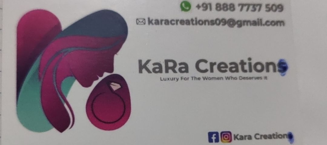Visiting card store images of Kara Creation