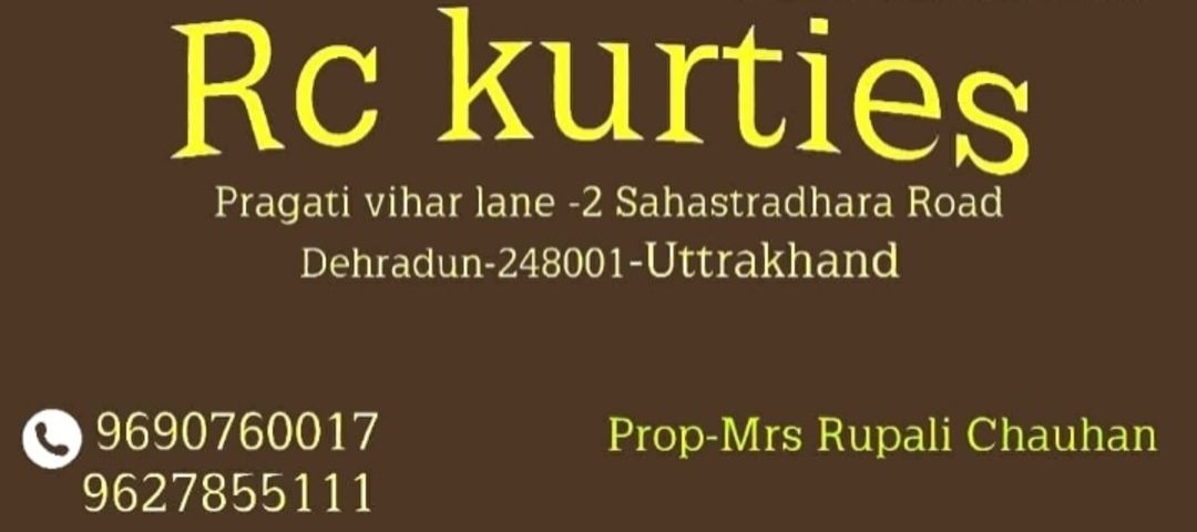 Visiting card store images of RC Kurties