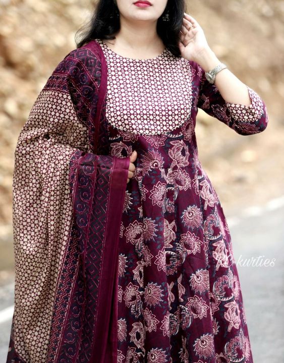 Cotton Anarkali 3 pc uploaded by RC Kurties on 12/23/2021