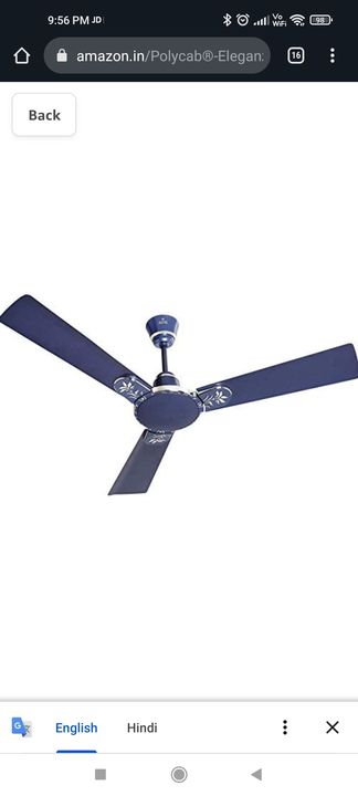 Polycab Eleganz D'ziner Purocoat Premium 1200 mm Anti Dust Anti Rust Ceiling Fan(Floral Pearl Blue) uploaded by business on 12/23/2021