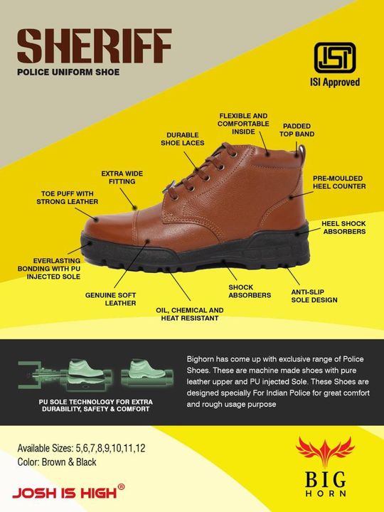 Liberty sheriff Tan color police shoes uploaded by Bighorn Solutions Private Limited on 12/23/2021