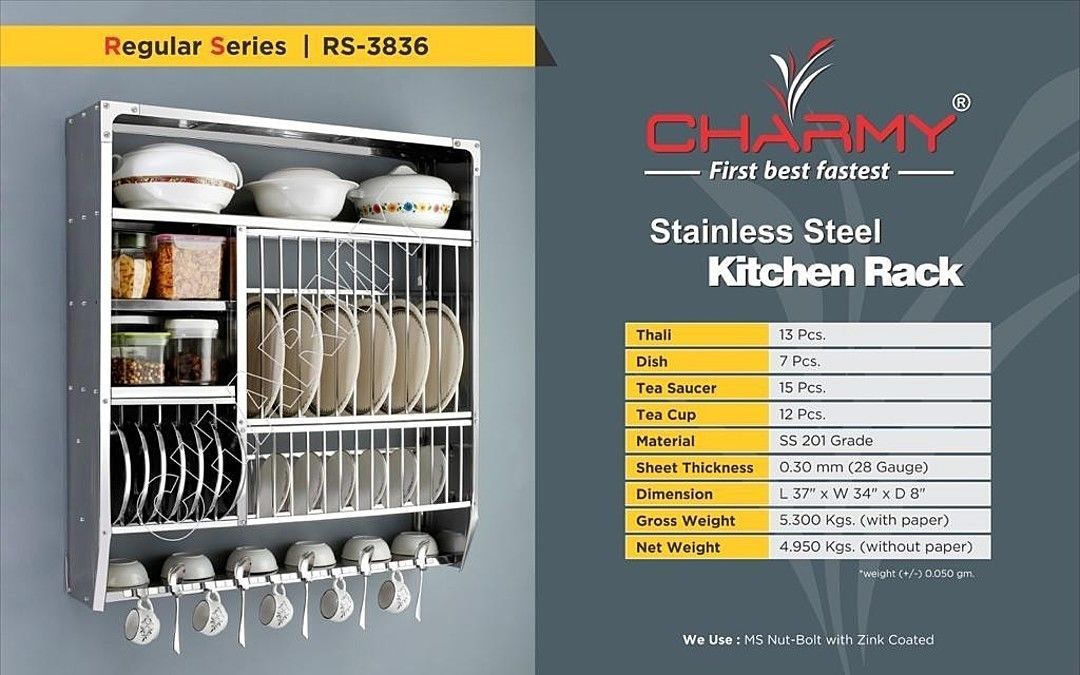 Charmy SS Sheet Kitchen Rack Item Code RS-38X36 uploaded by business on 6/7/2020