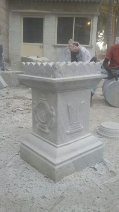 Marble and stone Tulsi pot uploaded by business on 12/24/2021