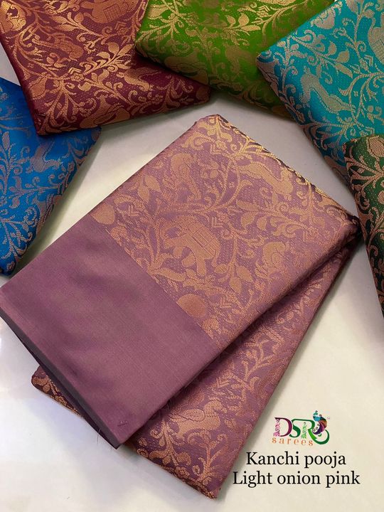 Post image 🕊🕊🕊🕊🕊🕊🕊🕊🕊🕊🕊
DSR presenting the timeless beauty ……
The famous vanasingaram 𝑆𝐴𝑅𝐸𝐸𝑆 …
🌹*DSR-Vanasingaram Kanchi Bridal Tissue Sarees*🌹
Colour coordinated brides maid A bridesmaid trousseau is never complete with an soft silk Kanchipuram Woven in the finest weaves and purest quality thread , this soft silk saree is a must have for any South Indian wedding . The body showcases thread check with vanasingaram buttas making it an fine example for craftsman ship 
With making it suitable for any auspicious occasions….
*These high quality Kanchi semi silk sarees are a gem with the motifs are Annapakshi (mythical birds) or Parrot or Deer or elephant (vajra) or  which are woven Vanasingaram -beauty of forest all over the saree….*
Grand pallu…
Grand jacquard blouse….
@ *1499+$*
*Book urs soon… best one to add to ur wardrobe…*🤩🕊🕊🕊🕊🕊🕊🕊🕊🕊🕊🕊