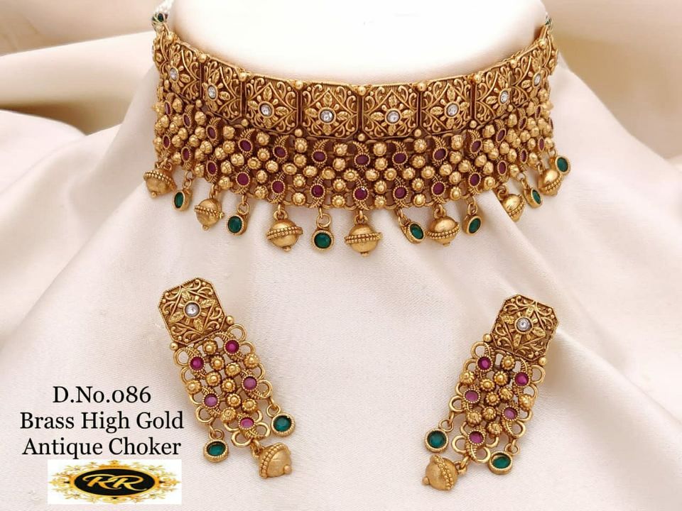 Brass High Gold Antique Jewellery Set  uploaded by RADHA RANI COLLECTION on 12/24/2021
