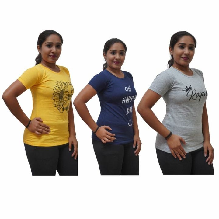 Girls Printed Tshirts combo of 3 uploaded by business on 12/25/2021