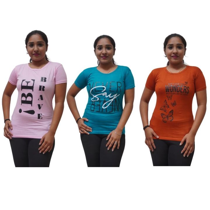 Girls printed Tshirts combo of 3 uploaded by business on 12/25/2021