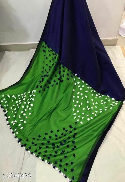 Cotton silk handloom pompom saree uploaded by QS Saree collection on 12/25/2021