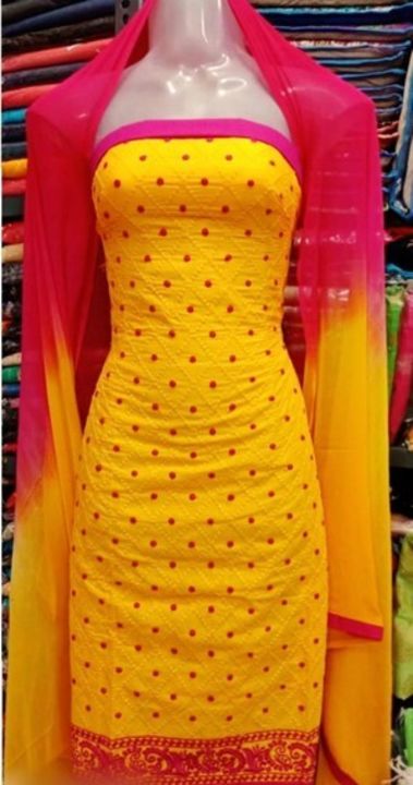 Latest Embroidered Cotton Dress Material\ Suit*

*Price. 490*

*Own Stock ✅✅*

*Next Day Dispatch ✈️ uploaded by SN creations on 12/25/2021