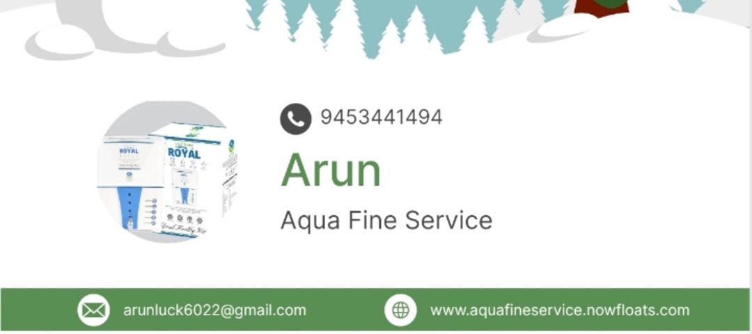 Visiting card store images of Aqua fine service