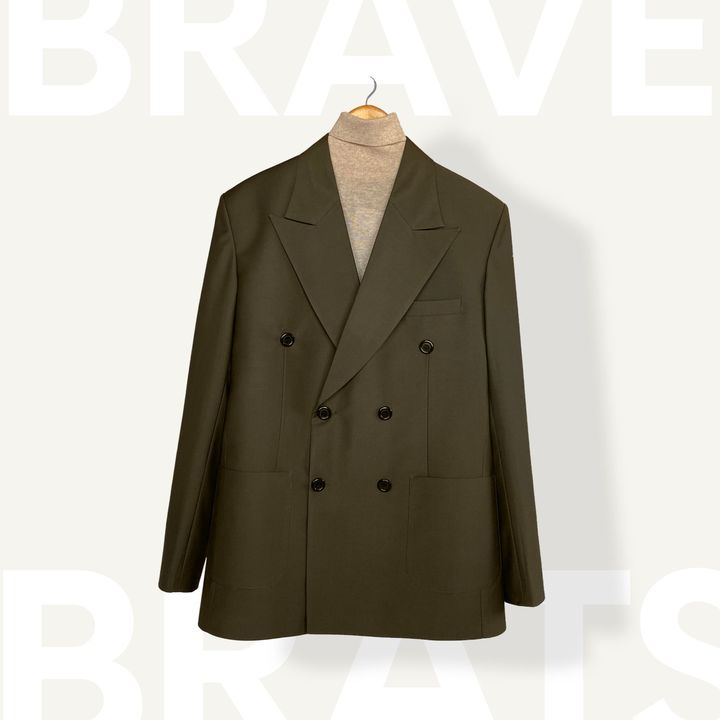 Olive Green Double Breasted Suit uploaded by business on 12/26/2021