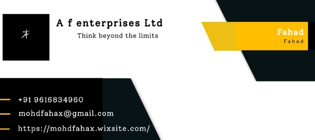 Visiting card store images of A f enterprises Ltd