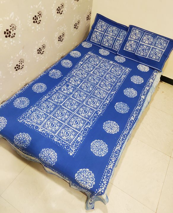 Pure cotton hand block batik single bedsheets  uploaded by B Prints The Factory Outlet on 12/26/2021