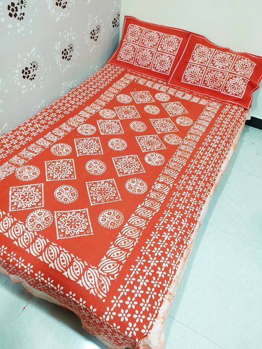 Pure cotton hand block batik single bedsheets  uploaded by B Prints The Factory Outlet on 12/26/2021