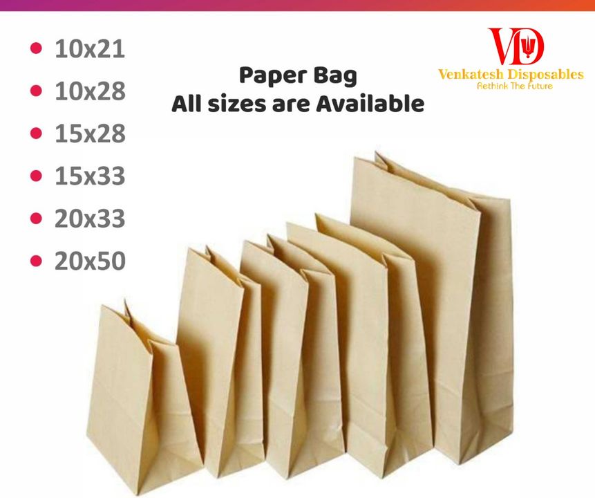 Paper bag uploaded by Venkatesh Disposables on 12/26/2021
