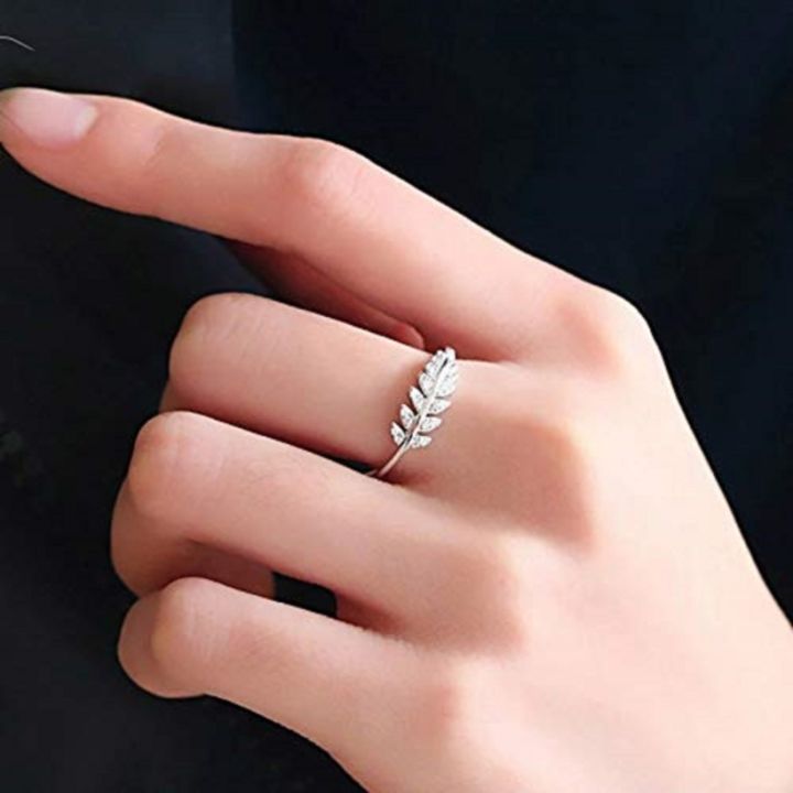 Silver Plated Adjustable Leaf Ring for Women's and Girls Alloy Crystal Silver Plated Ring
 uploaded by business on 12/27/2021