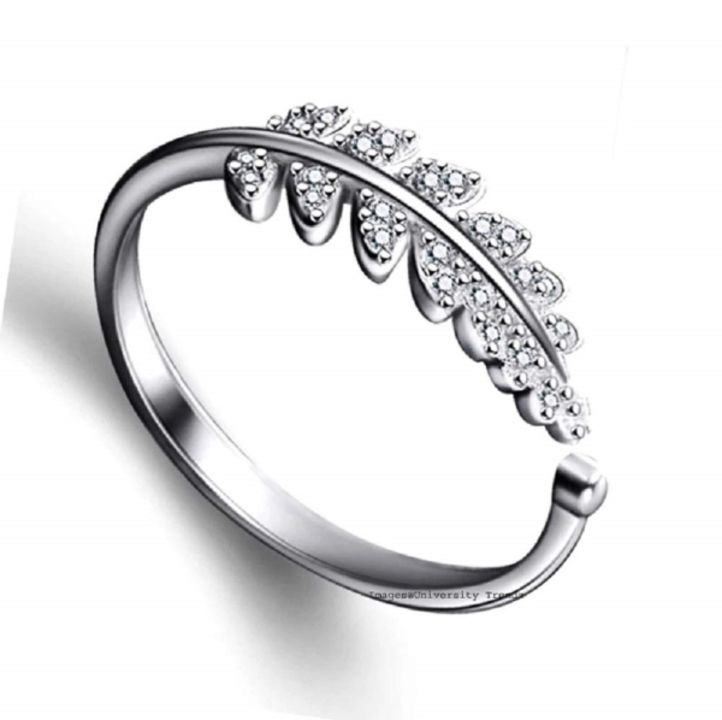 Silver Plated Adjustable Leaf Ring for Women's and Girls Alloy Crystal Silver Plated Ring
 uploaded by Retail on 12/27/2021